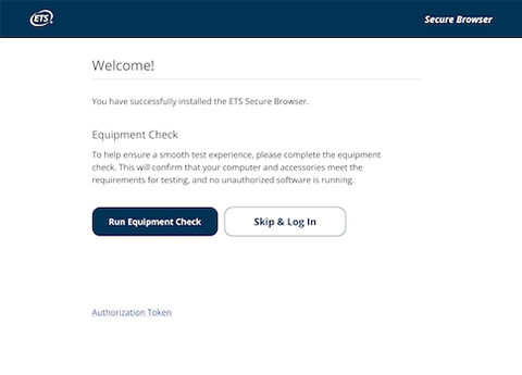 Welcome screen
